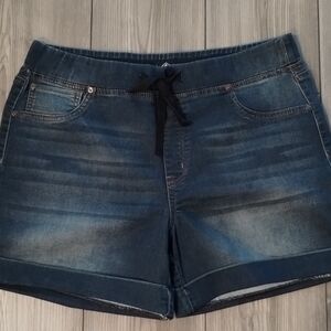 St. John's Bay Dark Blue Denim-Style Pull-On Shorts